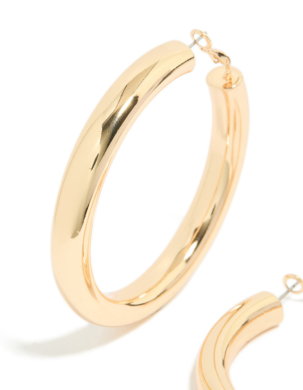 Gold Large Thick Hoop Earrings