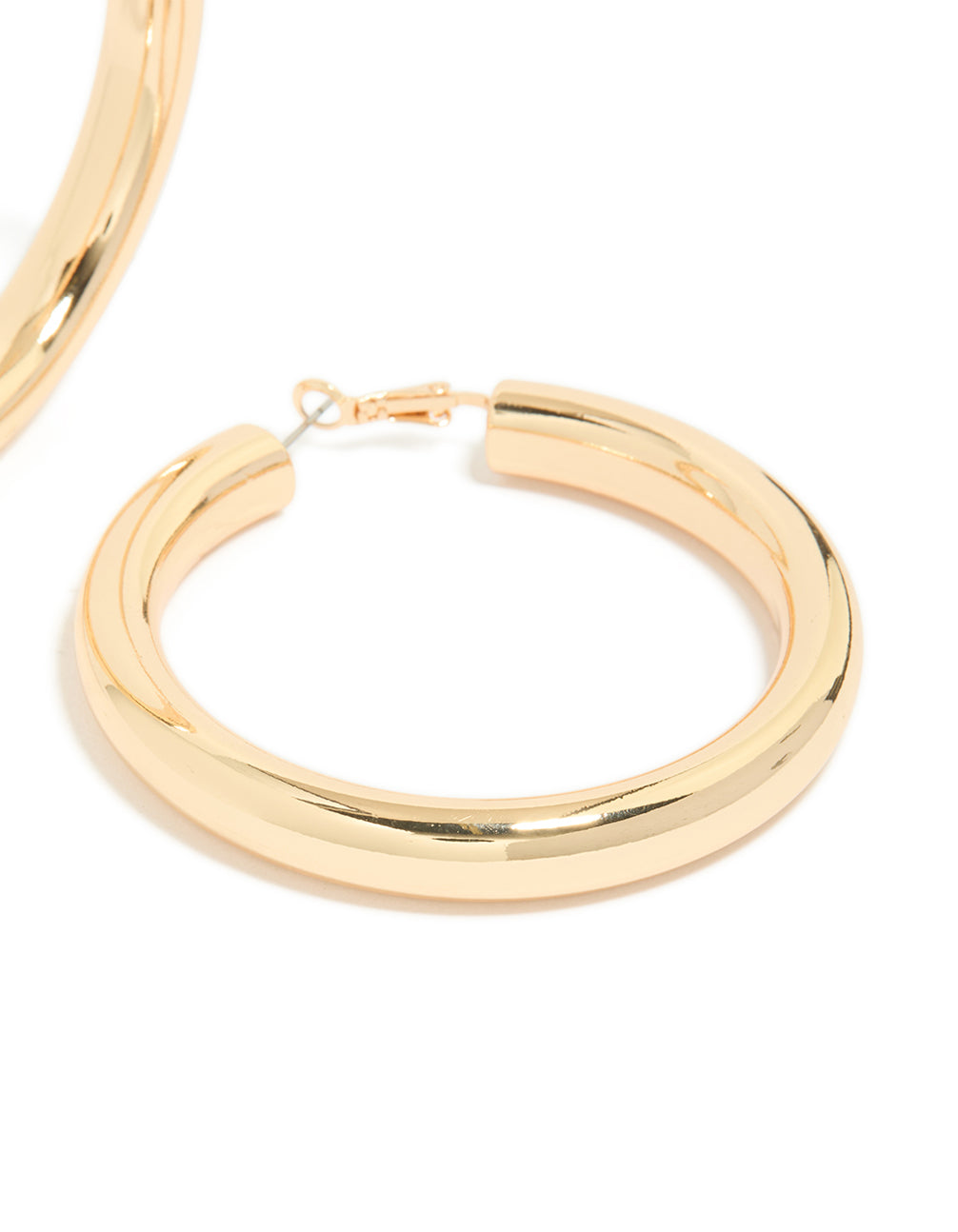 Gold Large Thick Hoop Earrings