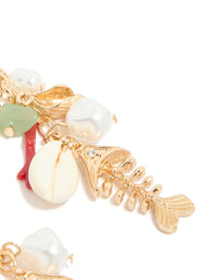Gold Fish Charm Drop Earrings - link has visual effect only