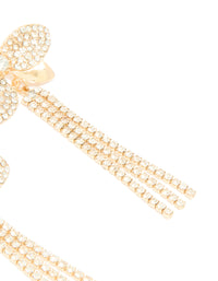 Gold Diamante Flower Drop Earrings - link has visual effect only
