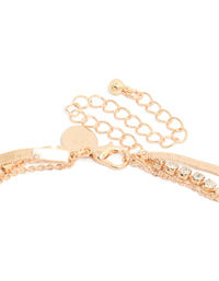 Gold Diamante & Snake Chain Layered Necklace - link has visual effect only