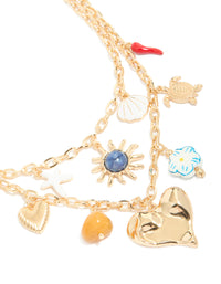 Gold Sun & Mixed Charms Necklace - link has visual effect only