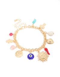Gold Evil Eye & Chilli Charm Bracelet - link has visual effect only