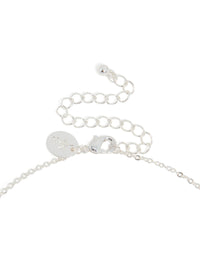 Silver Plated Thin Cubic Zirconia Letter J Necklace - link has visual effect only
