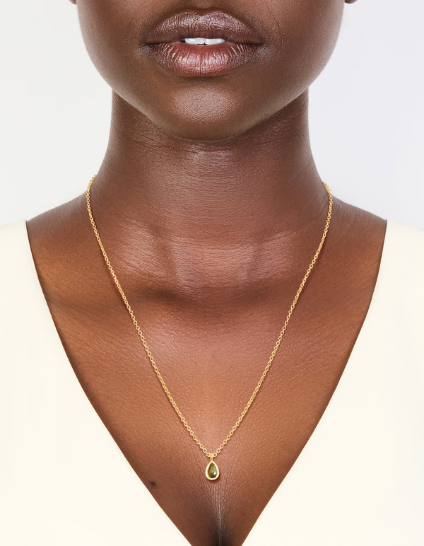 Gold Plated August Birthstone Necklace