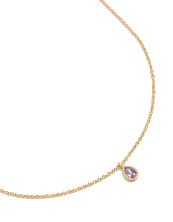 Gold Plated June Birthstone Necklace