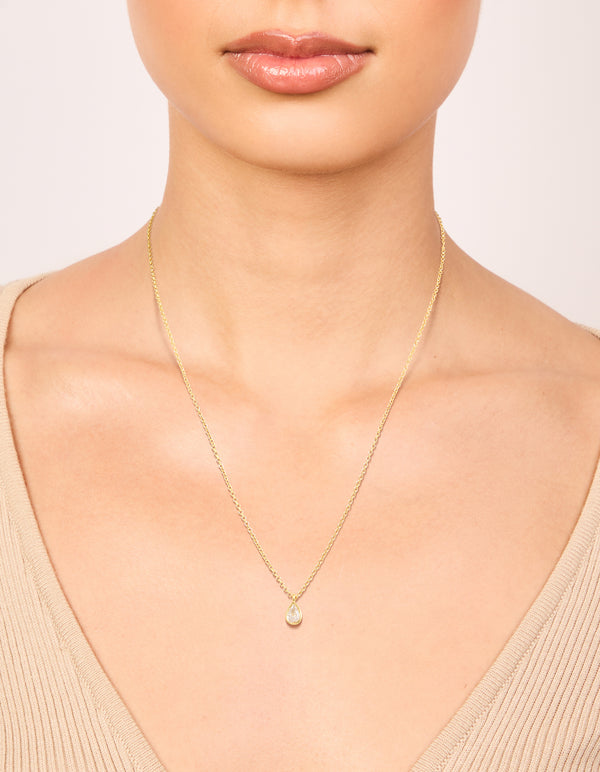 Gold Plated April Birthstone Necklace