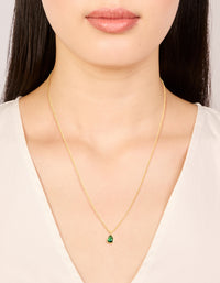 Gold Plated May Emerald Birthstone Necklace - link has visual effect only