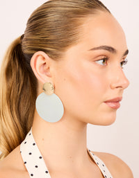 Gold Hammered & White Genuine Shell Drop Earrings - link has visual effect only