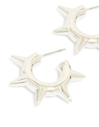 Silver Spike Hoop Earrings - link has visual effect only
