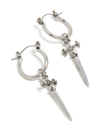 Silver Dagger Hoop Earrings - link has visual effect only