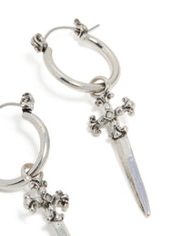 Silver Dagger Hoop Earrings - link has visual effect only