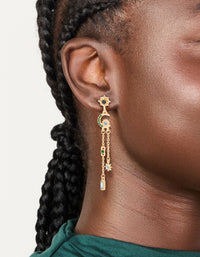 Gold Diamante Star & Moon Chain Drop Earrings - link has visual effect only