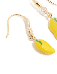 Gold Lemon Cubic Zirconia Hook  Earrings - link has visual effect only