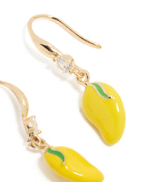 Gold Lemon Cubic Zirconia Hook  Earrings - link has visual effect only