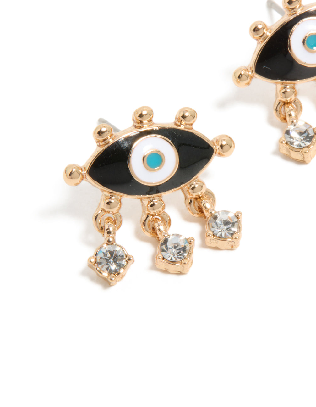 Gold Evil Eye Stud Earrings