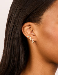 Gold Cubic Zirconia Evil Eye & Cross Earrings 3-Pack - link has visual effect only