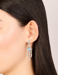 Silver Diamante Dreamcatcher Huggie Earrings - link has visual effect only