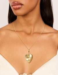 Gold Plated Cubic Zirconia Heart Cross Necklace - link has visual effect only