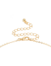 Gold Plated Cubic Zirconia Bezel Set Cross Rosary Necklace - link has visual effect only