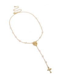 Gold Plated Dainty Semi Precious Stone  Chip Rosary Necklace - link has visual effect only
