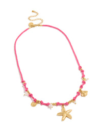 Waterproof Gold Plated Stainless Steel Starfish Cord Charm Necklace - link has visual effect only
