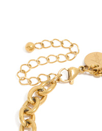 Waterproof Gold Plated Stainless Steel Heart Charm Bracelet - link has visual effect only