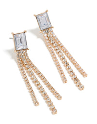 Gold Diamante Dangle Earrings - link has visual effect only