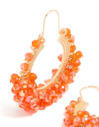 Orange Beaded Round Hoop Earrings - link has visual effect only