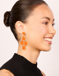 Orange Paper Teardrop Earrings - link has visual effect only