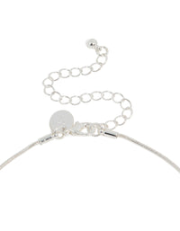 Shop this long organic pendant necklace with plated material in a polished finish clasp detail view - link has visual effect only