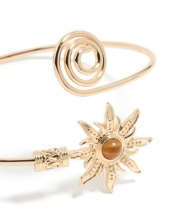 Gold Celestial & Swirl Arm Cuff