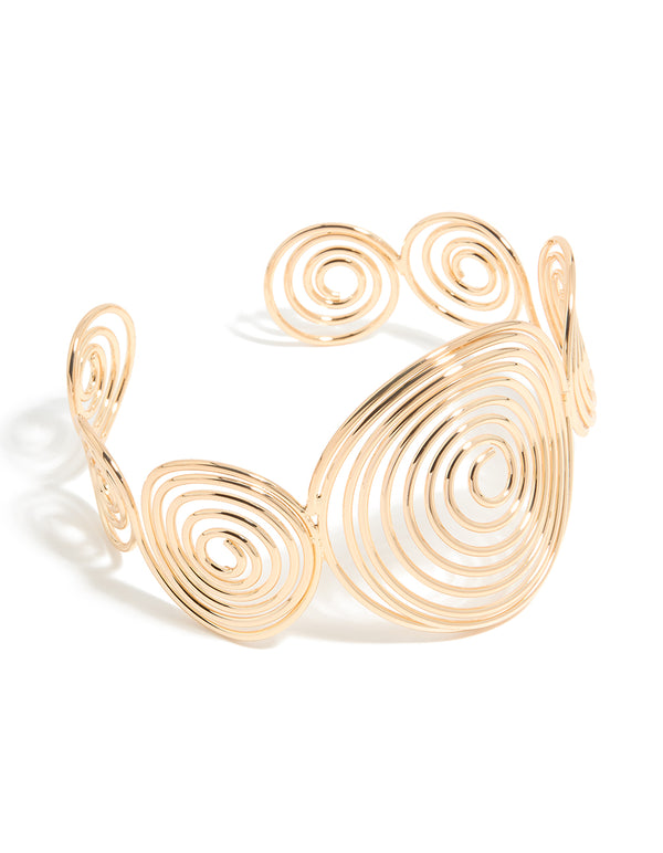 Gold Multi Swirl Arm Cuff