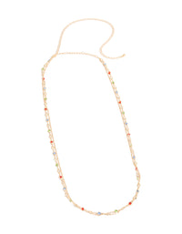 Gold Red Green Blue Stone Waist Chain - link has visual effect only