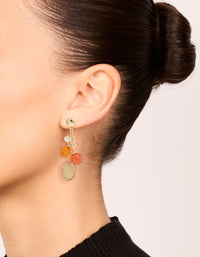 Gold Beaded Hoop & Drop Earrings 3-Pack - link has visual effect only