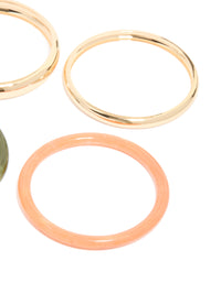 Gold & Mixed Acrylic Bangles 4-Pack - link has visual effect only