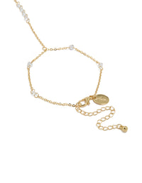 Gold Plated Floating Cubic Zirconia Hand Chain - link has visual effect only