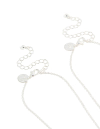 Kids Silver Mood Diamante BFF Heart Necklaces 2-Pack - link has visual effect only