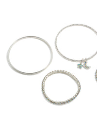 Kids Silver Diamante Celestial Bracelets 5-Pack - link has visual effect only