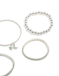 Kids Silver Diamante Celestial Bracelets 5-Pack - link has visual effect only