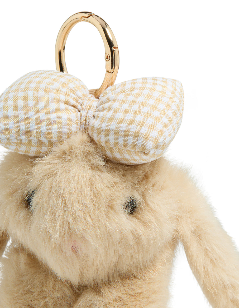 Kids Brown Polyester Bunny With  Small Bow Key Chain