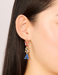 Gold USA Drop Earrings - link has visual effect only