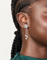 Silver Multi Star Drop Earrings - link has visual effect only