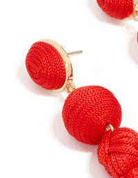 Red Fabric Tassel Drop Earrings - link has visual effect only