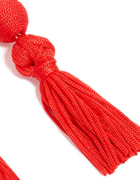 Red Fabric Tassel Drop Earrings - link has visual effect only