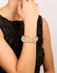 Gold Dotted Boho Hinged Bangle - link has visual effect only