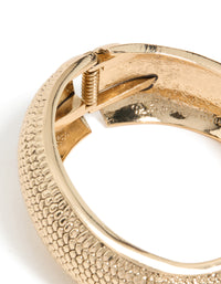 Featuring a gold dotted boho hinged statement bangle closure detail view - link has visual effect only