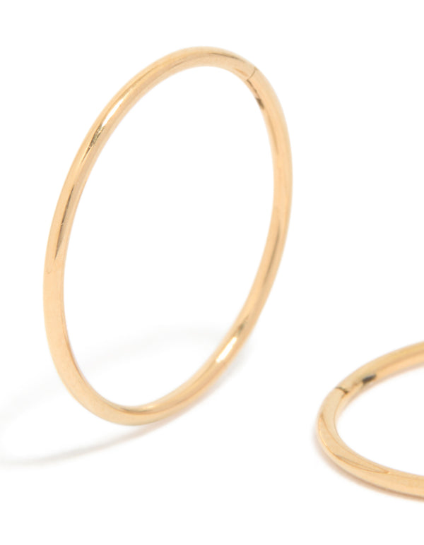 Gold Plated Surgical Steel 12 MM  Fine Sleeper Earrings