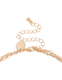 Gold Blue Stone Beaded & Charm Layered Necklace - link has visual effect only