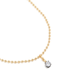 Mixed Metal Plated Cubic Zirconia Pendant & Ball Chain Necklace - link has visual effect only